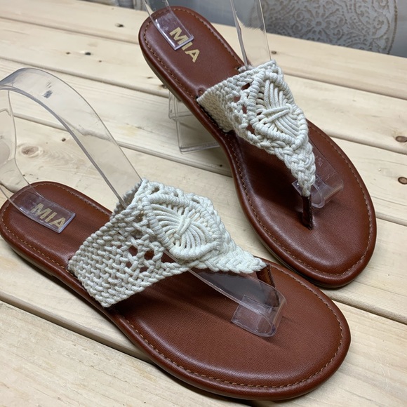 MIA Shoes | Mia Knit Sandals White Womans | Poshmark